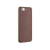 Чехол пластиковый Ozaki O!coat 0.3+ Canvas для iPhone 5/5S. Задняя внешняя отделка выполнена из ткани. Коричневый OC543BR