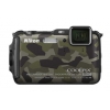 PhotoCamera Nikon CoolPix AW120 camouflage 16Mpix Zoom5x 3" 1080 21Mb SDHC CMOS IS KPr/DPr/WPr/FPr WiFi GPS ЗащищеннаяEN-EL12 (VNA593E1)