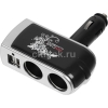 Разветвитель роз.прикуривателя Phantom PH2152 2xSoc 2xUSB черный/серебристый (880502)