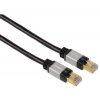 Кабель Patch cord Hama 8p8c (RJ45) (m-m) 3м CAT6 штекеры в алюминиевом корпусе черный (00083131) (мин.кол.5)
