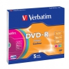 Диск DVD-R Verbatim 4.7Gb 16x Slim Case Color (1шт) (5) (43557)