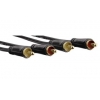 Кабель аудио Hama 2хRCA (m)/2хRCA (m) 1.5м. Позолоченные контакты черный 3зв (00122282)