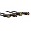 Кабель аудио Hama 2хRCA (m)/2хRCA (m) 5м. Позолоченные контакты черный 3зв (00122284)