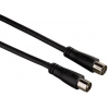 Кабель антенный Hama Coax (m)/Coax (f) 3м. черный (00122409)