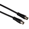 Кабель антенный Hama Coax (m)/Coax (f) 5м. черный (00122410)