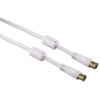 Кабель антенный Hama Coax (m)/Coax (f) 10м. белый (00122416)