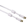 Кабель антенный Hama Coax (m)/Coax (f) 15м. феррит.кольца Позолоченные контакты белый (00122417)
