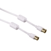 Кабель антенный Hama Flexi-Slim Coax (m)/Coax (f) 1.5м. Позолоченные контакты белый (00122422)