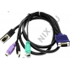 Procase <KE-118> Кабель для KVM  переключателей (PS/2+PS/2+USB+VGA15M, 1.8м)