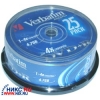 DVD+R DISC  VERBATIM          4.7GB  4X SPEED уп.25 шт. на шпинделе