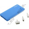 Внешний аккумулятор KS-is Power Bank KS-240 Blue (2xUSB 2.1A, 9800mAh, 3  адаптера, Li-lon)