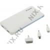 Внешний аккумулятор KS-is Power Bank KS-240 White (2xUSB 2.1A, 9800mAh,  3  адаптера,  Li-lon)