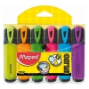 Набор текстовыделителей Maped Fluo Peps Classic пишущий узел 1-5мм, устойчивые в солнечному свету чернила, 6 шт (742557)