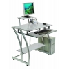 Стол для компьютера Бюрократ GD-010/WHITE столешница закаленное стекло белый каркас серебристый 80х92,5х51см