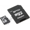 Silicon Power <SP016GBSTHDU3V10SP> microSDHC Memory Card 16Gb UHS-I U3 +  microSD-->SD Adapter