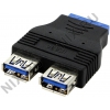 Greenconnection <GC-2U3AM20> Переходник 20pin -> 2xUSB3.0  (горизонтальное расположение портов)