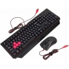 Клавиатура + мышь A4 Bloody Q1500/B1500 (Q110+Q9) клав:черный/красный мышь:черный USB LED