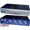 KVM switch <KS204>  4-port, In(клавиатура USB&PS/2+мышь USB&PS/2+VGA15F), Out(USB A/B+VGA15F)+ б.п.