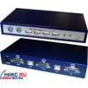 KVM switch <KS202>  2-port, In(клавиатура USB&PS/2+мышь USB&PS/2+VGA15F), Out(USB A/B+VGA15F)+ б.п.