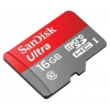 Флеш карта microSDHC 16Gb Class10 Sandisk SDSDQUAN-016G-G4A + adapter
