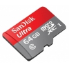 Флеш карта microSDXC 64Gb Class10 Sandisk SDSDQUAN-064G-G4A + adapter