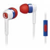 Гарнитура вкладыши Philips SHE7055RU/00 1.2м белый/красный проводные (в ушной раковине)