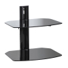 Кронштейн для DVD и AV систем Kromax R-DUO Black, max 16 кг, настенный, от стены 298 мм, закал. стекло 8мм, Ш360 мм, Г270 мм, кабель канал (20192)