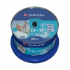Диски CD-R 80 Verbatim 52x DL+ CB/50 Full Ink Print ID 43438/43309