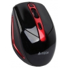 Мышь A4-Tech G11-590HX-4(Red) беспроводная, красный, Holeless,800-2000dpi, 7кн, 4D колесо, Nano 15м 2.4Ghz 125-500Hz 3 dev, перезар LI-ion аккум.