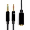 Кабель PROLINK (PB162-0200) Jack 3.5 4 pin(F) - 2x Jack 3.5 (M) стерео-аудио + микрофон, 2м, блистер