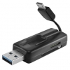Картридер USB 3.0 Ginzzu GR-587UB <AII in 1>, Black (OTG / PC картридер / DATA кабель USB - микроUSB)
