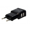 Зарядное устройство/адаптер питания USB от эл.сети Orient PU-2402, два выхода USB, 5В / 2.1A, черный