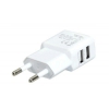 Зарядное устройство/адаптер питания USB от эл.сети Orient PU-2402, два выхода USB, 5В / 2.1A, белый