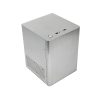 Корпус Powercase K2 квадратный mini-ITX без БП, ATX PSU 1*USB3.0+2*USB2.0, алюминий 1.5 мм, серебристый,