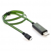 Кабель Gmini mCable MEL200 Black, microUSB кабель с зеленой подсветкой, 80 см (АК-00000518)