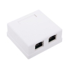 Розетка внешняя RJ-45 (FTP) 5E кат. двойная , экранированная (TC-SB-2-8P8C-C5E-SH-WH)