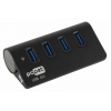Разветвитель USB 3.0 PC Pet BW-U3058A Aluminium black 4-Port USB 3.0/2.0, 86mm * 46mm * 28mm