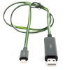 Кабель Gmini mCable MEL300 Black, Lightning кабель с зелёной подсветкой, 80 см (АК-00000520)