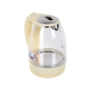 Чайник электрический HOME-ELEMENT HE-KT142 бежевый, корпус из пластика и стекла, объем 2 л, мощность 2200 Вт, закрытая спираль, установка на подставку