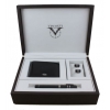 Набор подарочный Visconti Homo Sapiens MEDIUM Steel f.pen+cufflinks+wallet (003-113-58999F-011) черный (F) перо палладий сталь