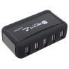 Концентратор USB 2.0 Orient KE-700NP/N (7 Port, c БП 1xUSB (5V, 2A), подставка для вертикальной установки, цвет черный) (29867)