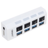 Концентратор USB 3.0 Orient BC-307 (4 Port, выключатели на каждый порт, цвет белый) (29837)