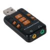 Адаптер ORIENT AU-01PL, USB to Audio, 2 x jack 3.5 mm для подключения гарнитуры к порту USB, кнопки: регулировка громкости, выкл.микрофона и наушников (29897)