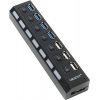 Orient <BC-315> 7-port Hub, 4xUSB3.0 +3xUSB2.0, с  выключателями  +  б.п.