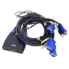 Переключатель KVM ATEN (CS64UZ-AT) KVM+Audio,  1 user USB+VGA =>  4 cpu USB+VGA, со встр.шнурами USB 4x1.2м., 2048x1536, настол., исп.стандарт.шнуры,