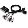 Переключатель KVM ATEN (CS682-AT) KVM+Audio, 1 user USB+DVI-D => 2 cpu USB+DVI-D, со встр.шнурами USB+Audio 2x1.2м., 1920x1200, настол., исп.стандарт.