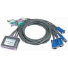 Переключатель KVM ATEN (CS64A-A7) KVM+Audio, 1user PS2+VGA=>4 cpu PS2+VGA, со встр.шнурами PS2 4x1.2м, 2048x1536, настол., исп.стандарт.шнуры, без OSD