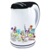 Чайник электрический Polaris PWK1742CWr 1.7л. 2200Вт белый/рисунок (корпус: нержавеющая сталь)