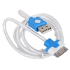 Кабель 3Cott 3C-LDC-064BL-IP4, Apple 30-pin с подсветкой теплого оттенка, 1 м, синий