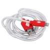 Кабель 3Cott 3C-LDC-065R-IP5, Apple Lightning MFI с подсветкой теплого оттенка, 1 м, красный